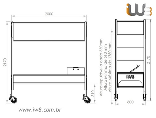 Andaime Tubular Industrial 2 Metros Galvanizado