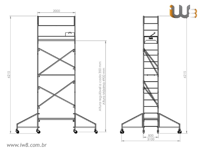 Andaime Tubular Industrial 6 Metros
