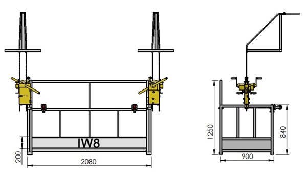 andaime balancim manual 2 metros
